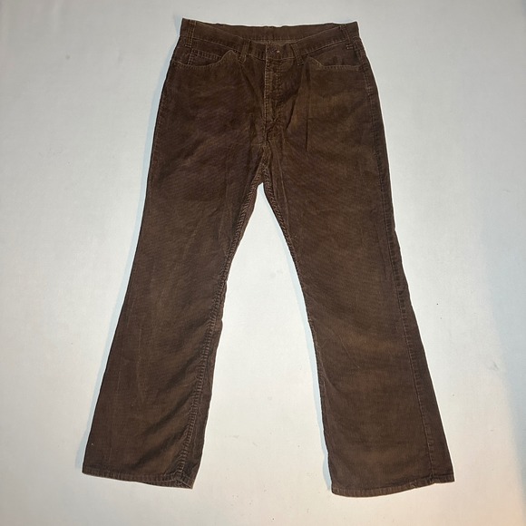 VTG 70s Levis Corduroy 517 Pants Mens 36 Brown Talon Zipper Flared Leg White Tag